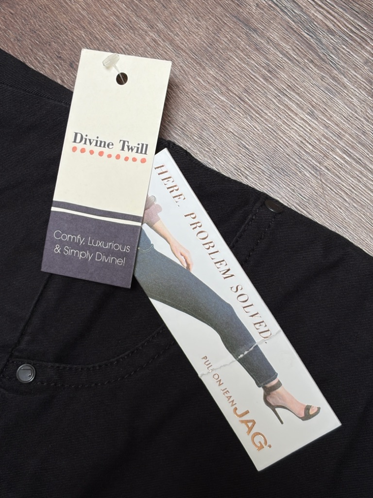 Nwt Jag Jeans Black High Rise Peri Straight Crop Pants, Divine Twill Size 14p — image 7 of 8